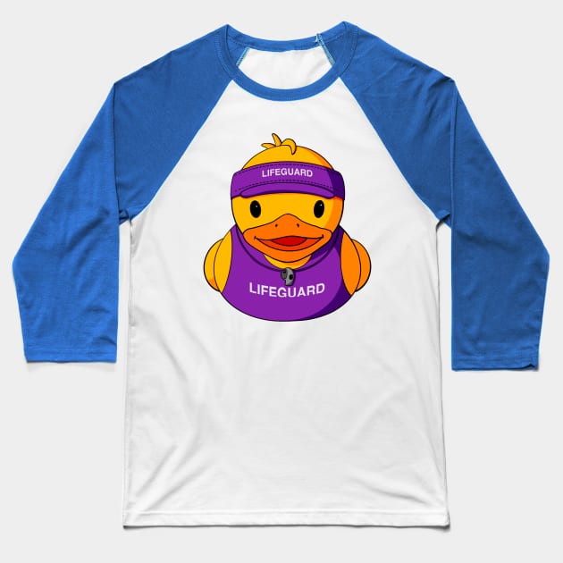 Lifeguard Rubber Duck Baseball T-Shirt by Alisha Ober Designs